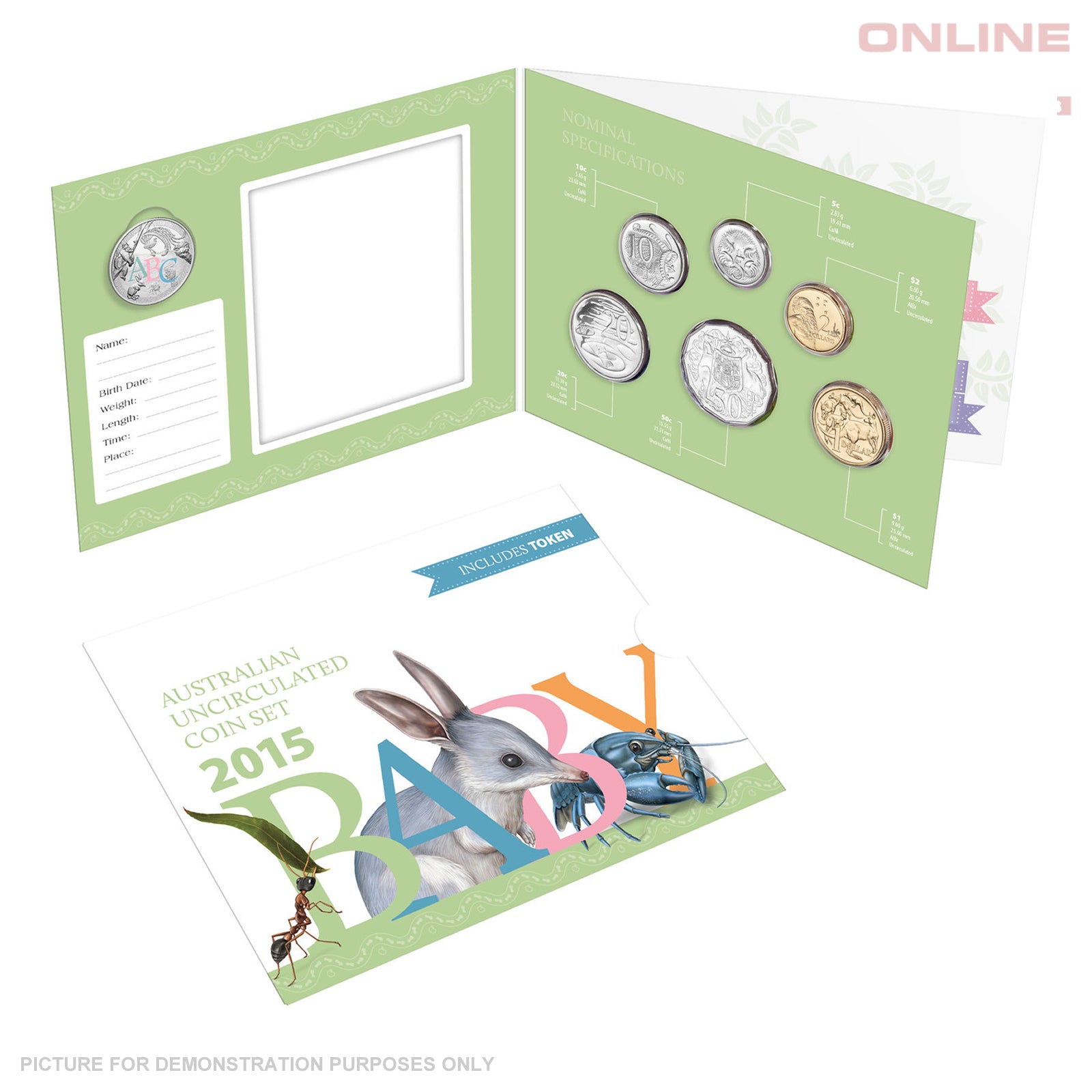 2015 Royal Australian Mint Uncirculated Baby Coin Set - Alphabet